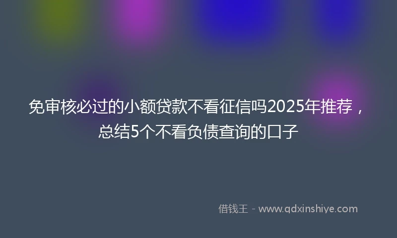 免审核必过的小额贷款不看征信吗2025年推荐，总结5个不看负债查询的口子