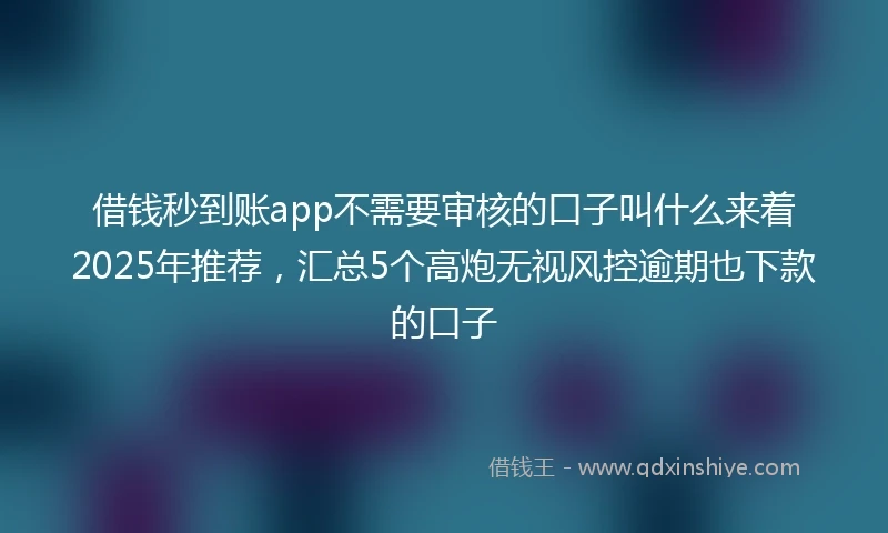借钱秒到账app不需要审核的口子叫什么来着2025年推荐，汇总5个高炮无视风控逾期也下款的口子