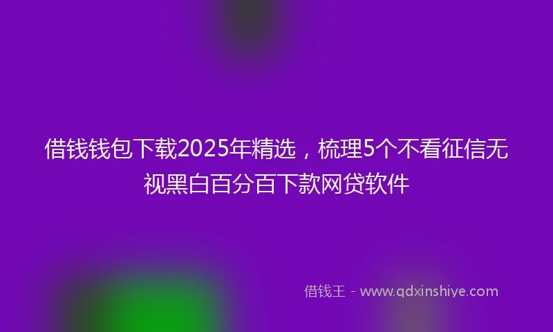 借钱钱包下载2025年精选，梳理5个不看征信无视黑白百分百下款网贷软件