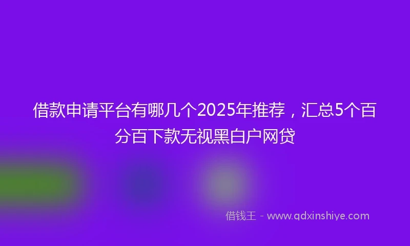 借款申请平台有哪几个2025年推荐，汇总5个百分百下款无视黑白户网贷