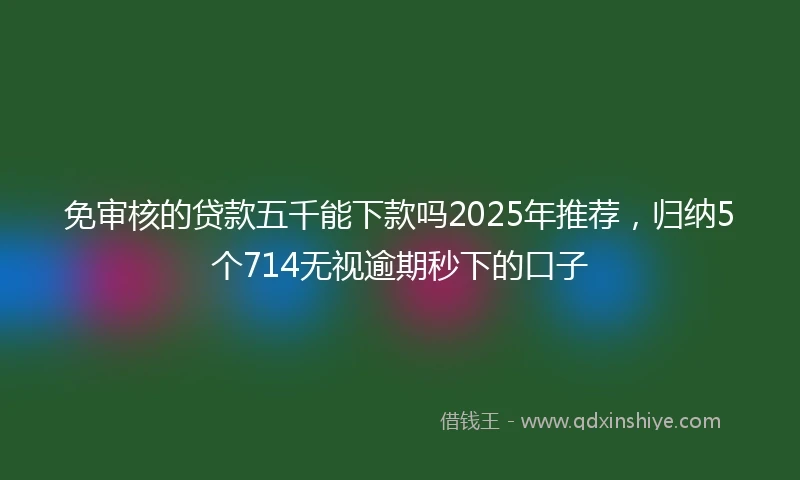 免审核的贷款五千能下款吗2025年推荐，归纳5个714无视逾期秒下的口子