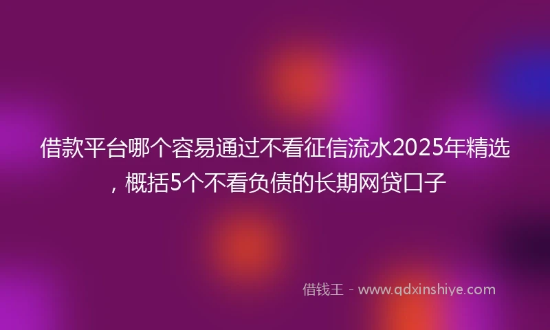 借款平台哪个容易通过不看征信流水2025年精选，概括5个不看负债的长期网贷口子
