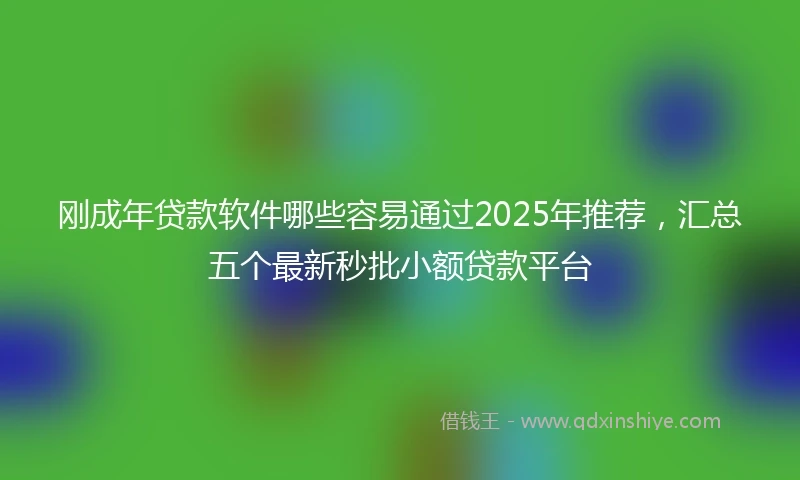 刚成年贷款软件哪些容易通过2025年推荐，汇总五个最新秒批小额贷款平台