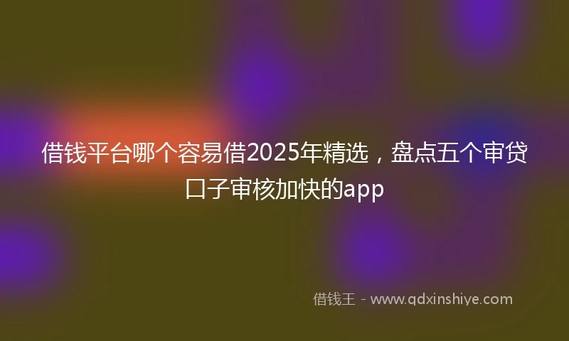 借钱平台哪个容易借2025年精选，盘点五个审贷口子审核加快的app
