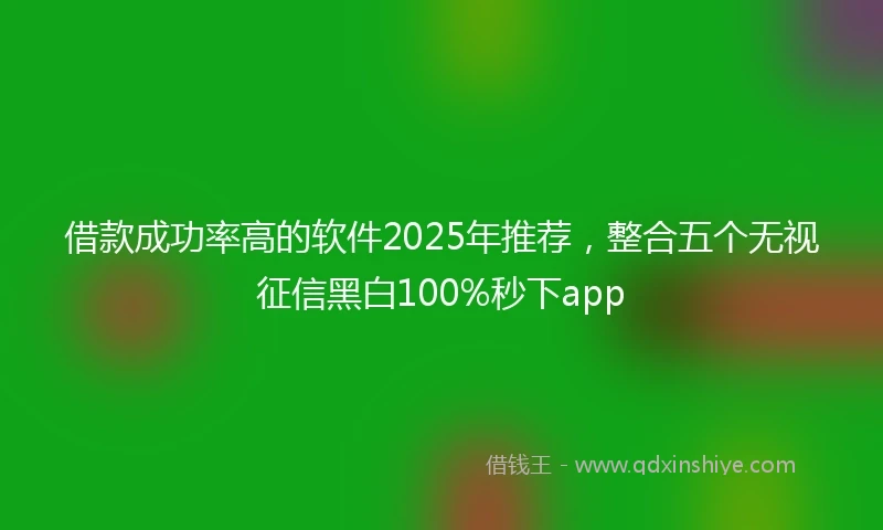 借款成功率高的软件2025年推荐，整合五个无视征信黑白100%秒下app