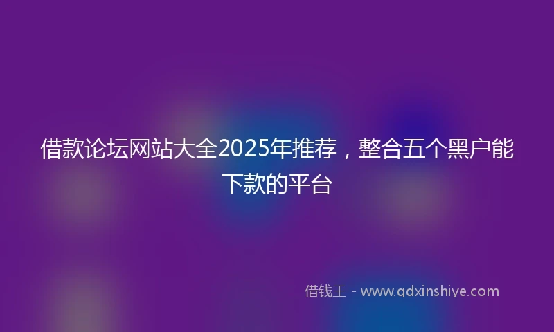 借款论坛网站大全2025年推荐，整合五个黑户能下款的平台