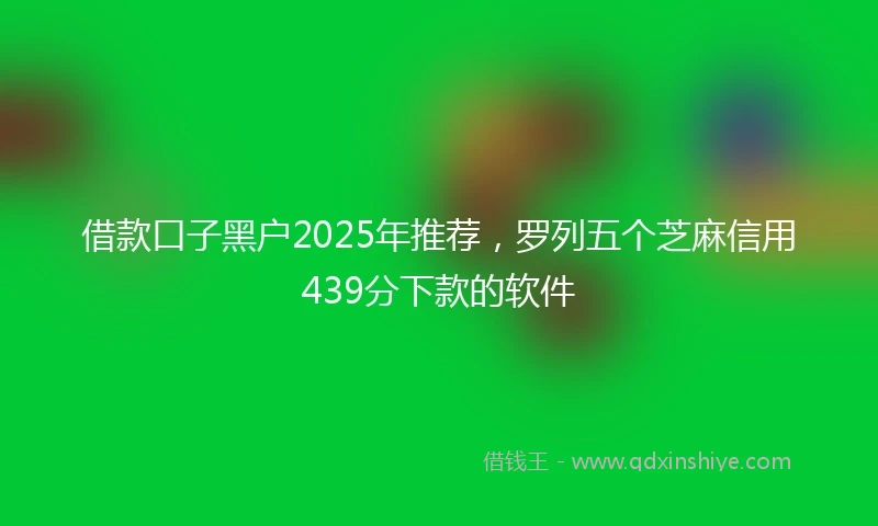 借款口子黑户2025年推荐，罗列五个芝麻信用439分下款的软件