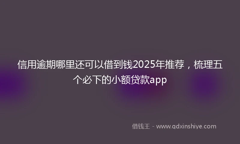 信用逾期哪里还可以借到钱2025年推荐，梳理五个必下的小额贷款app