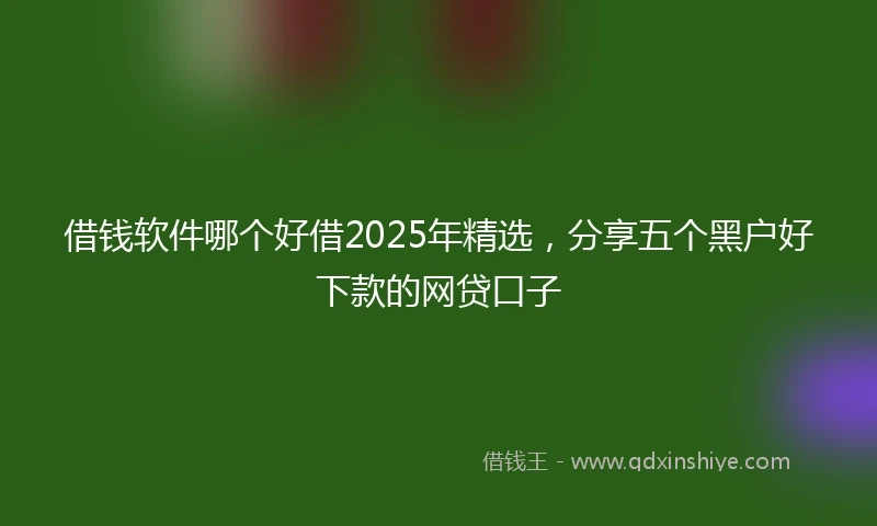 借钱软件哪个好借2025年精选，分享五个黑户好下款的网贷口子