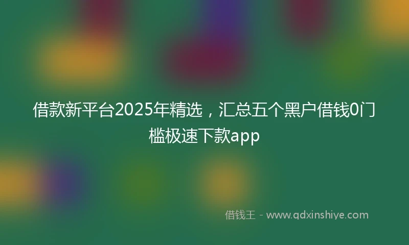 借款新平台2025年精选，汇总五个黑户借钱0门槛极速下款app