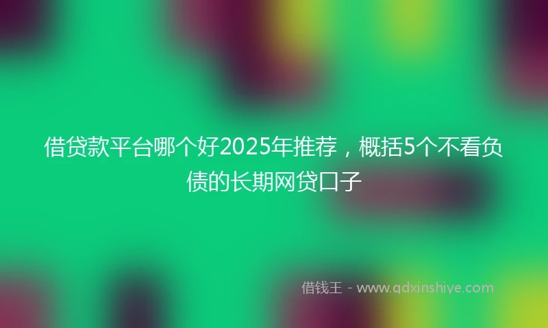 借贷款平台哪个好2025年推荐，概括5个不看负债的长期网贷口子