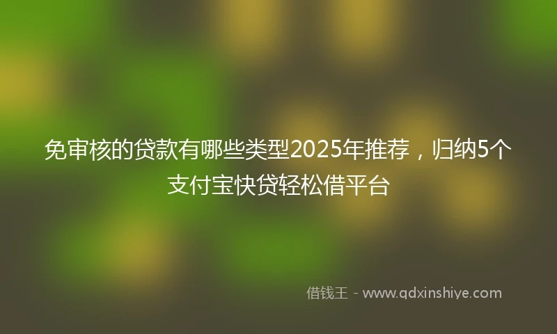 免审核的贷款有哪些类型2025年推荐，归纳5个支付宝快贷轻松借平台