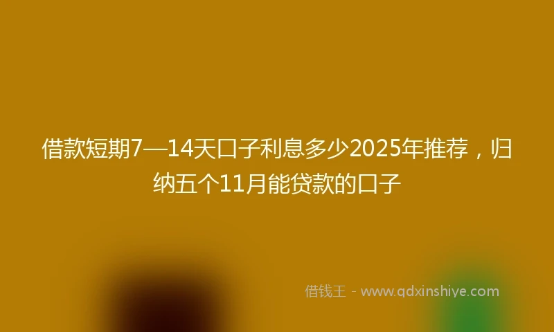 借款短期7—14天口子利息多少2025年推荐，归纳五个11月能贷款的口子