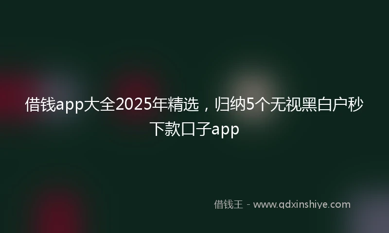借钱app大全2025年精选，归纳5个无视黑白户秒下款口子app