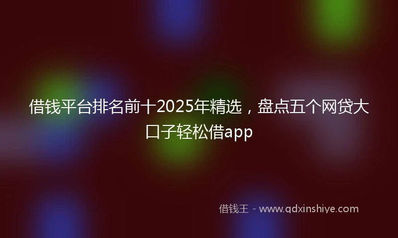 借钱平台排名前十2025年精选，盘点五个网贷大口子轻松借app