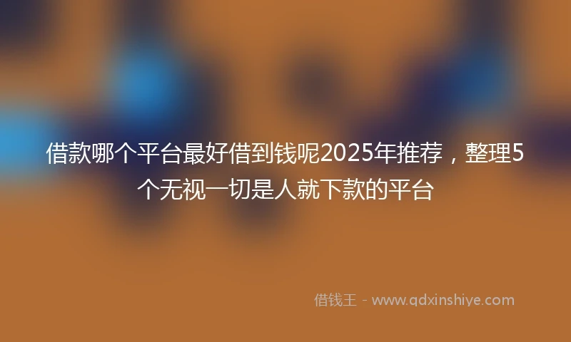 借款哪个平台最好借到钱呢2025年推荐，整理5个无视一切是人就下款的平台