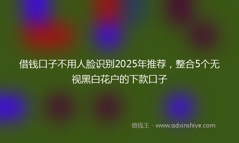 借钱口子不用人脸识别2025年推荐，整合5个无视黑白花户的下款口子