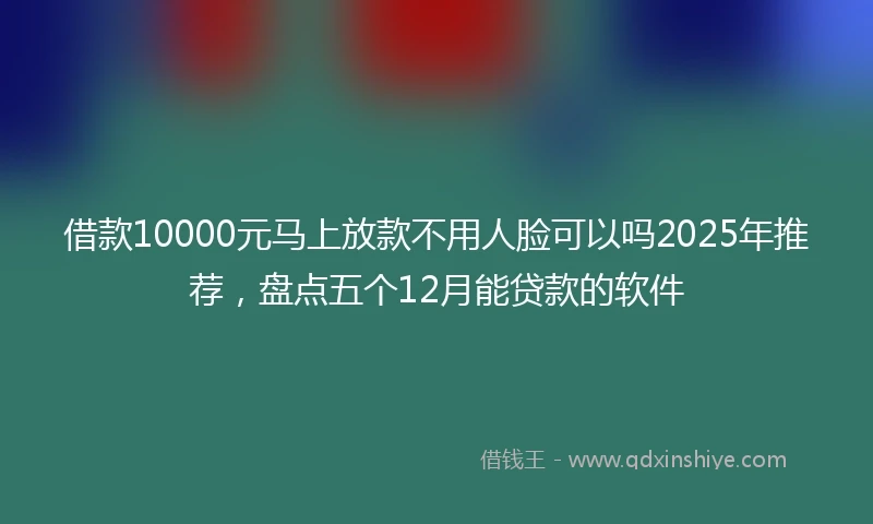 借款10000元马上放款不用人脸可以吗2025年推荐，盘点五个12月能贷款的软件