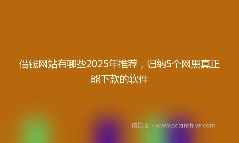 借钱网站有哪些2025年推荐，归纳5个网黑真正能下款的软件
