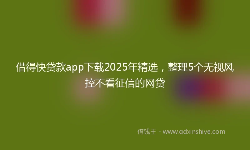 借得快贷款app下载2025年精选，整理5个无视风控不看征信的网贷