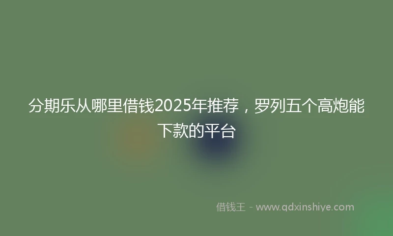 分期乐从哪里借钱2025年推荐，罗列五个高炮能下款的平台