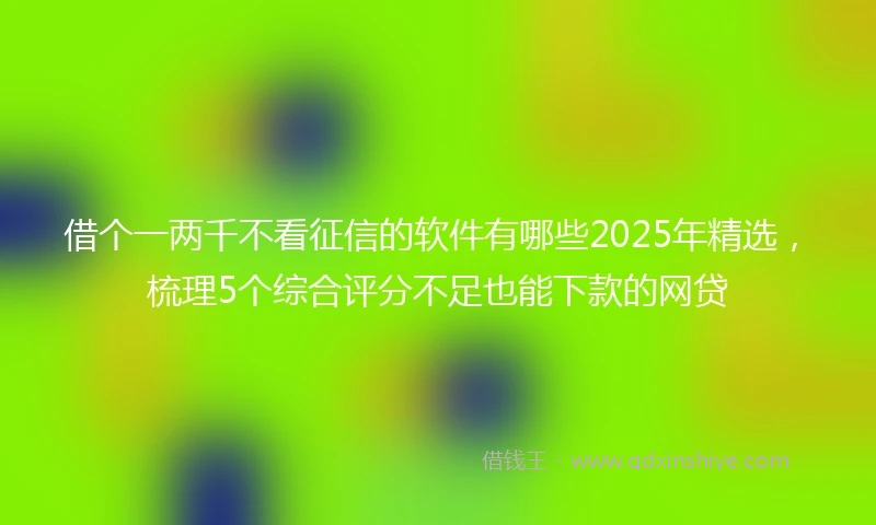 借个一两千不看征信的软件有哪些2025年精选，梳理5个综合评分不足也能下款的网贷