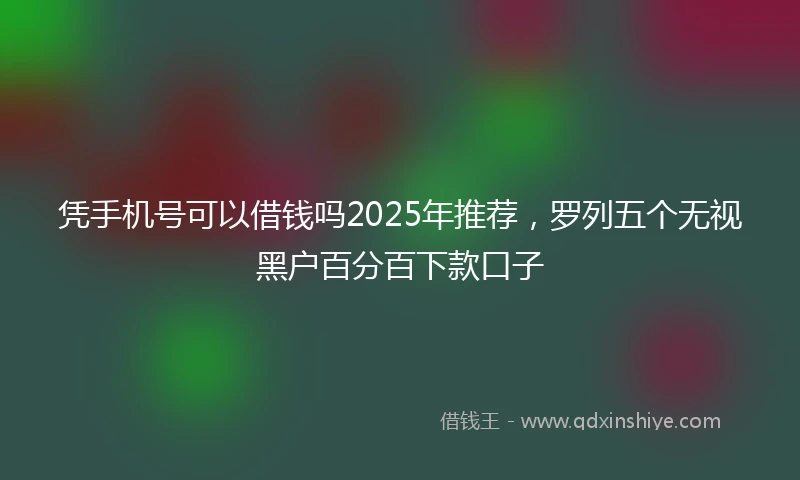 凭手机号可以借钱吗2025年推荐，罗列五个无视黑户百分百下款口子