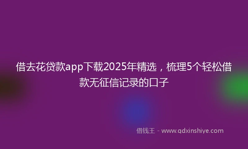 借去花贷款app下载2025年精选，梳理5个轻松借款无征信记录的口子
