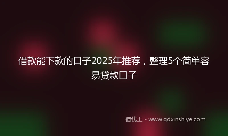 借款能下款的口子2025年推荐，整理5个简单容易贷款口子