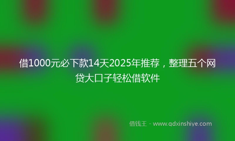 借1000元必下款14天2025年推荐，整理五个网贷大口子轻松借软件