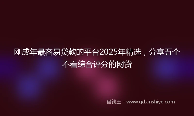 刚成年最容易贷款的平台2025年精选，分享五个不看综合评分的网贷