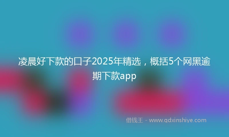 凌晨好下款的口子2025年精选，概括5个网黑逾期下款app