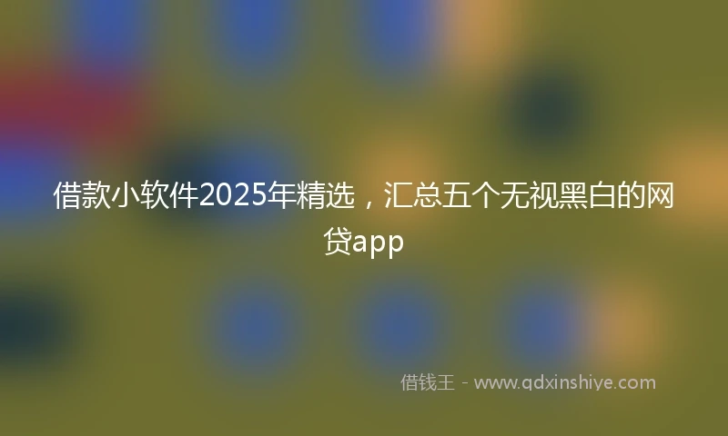 借款小软件2025年精选,汇总五个无视黑白的网贷app
