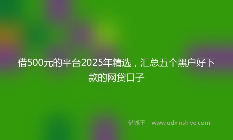 借500元的平台2025年精选，汇总五个黑户好下款的网贷口子