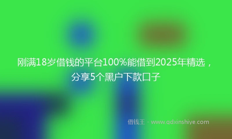 刚满18岁借钱的平台100%能借到2025年精选，分享5个黑户下款口子