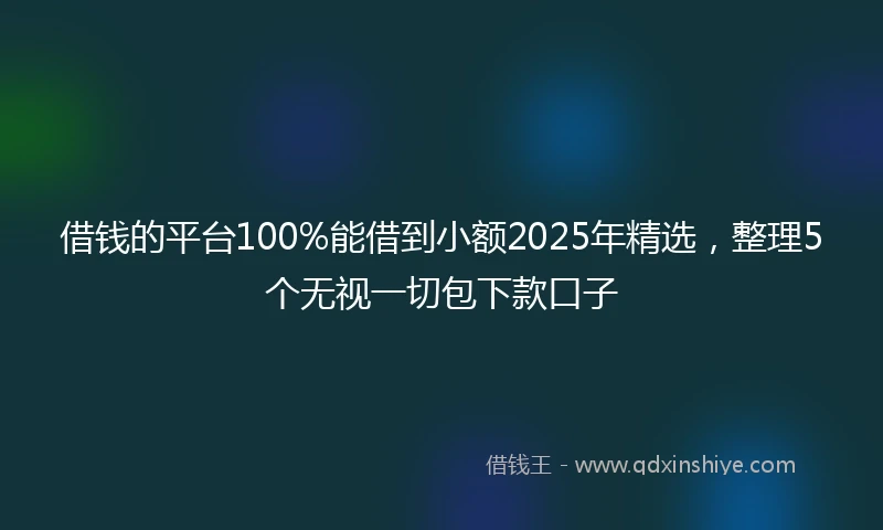 借钱的平台100%能借到小额2025年精选，整理5个无视一切包下款口子