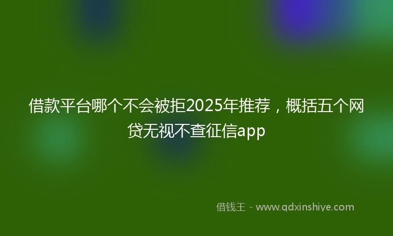 借款平台哪个不会被拒2025年推荐，概括五个网贷无视不查征信app