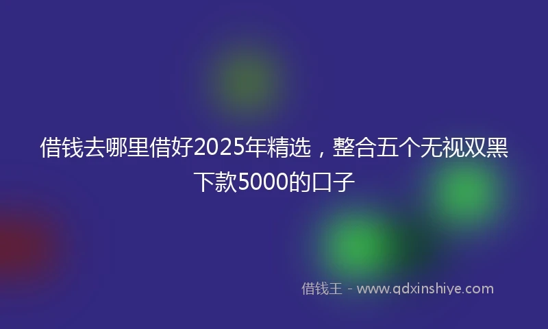借钱去哪里借好2025年精选，整合五个无视双黑下款5000的口子