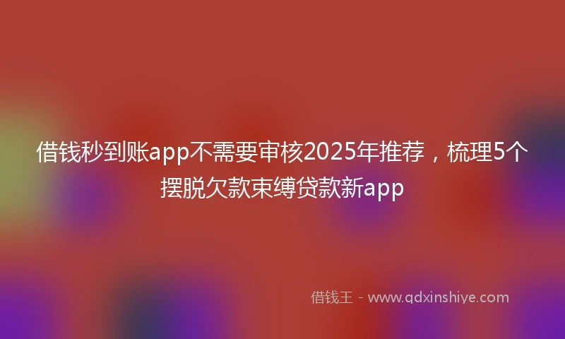 借钱秒到账app不需要审核2025年推荐，梳理5个摆脱欠款束缚贷款新app