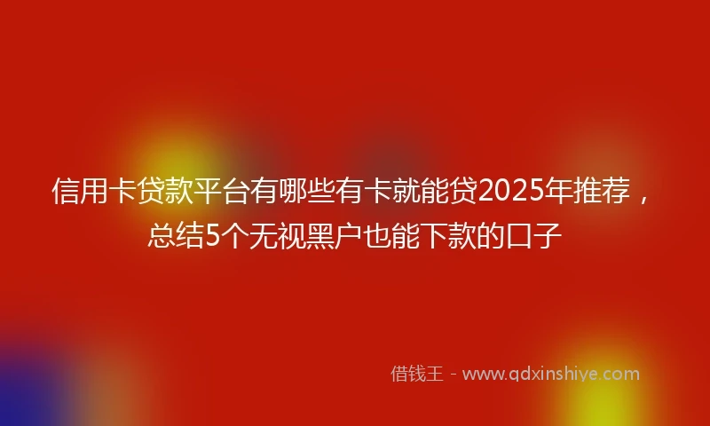 信用卡贷款平台有哪些有卡就能贷2025年推荐，总结5个无视黑户也能下款的口子