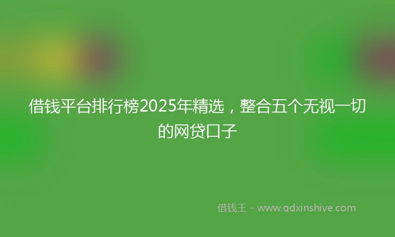 借钱平台排行榜2025年精选，整合五个无视一切的网贷口子