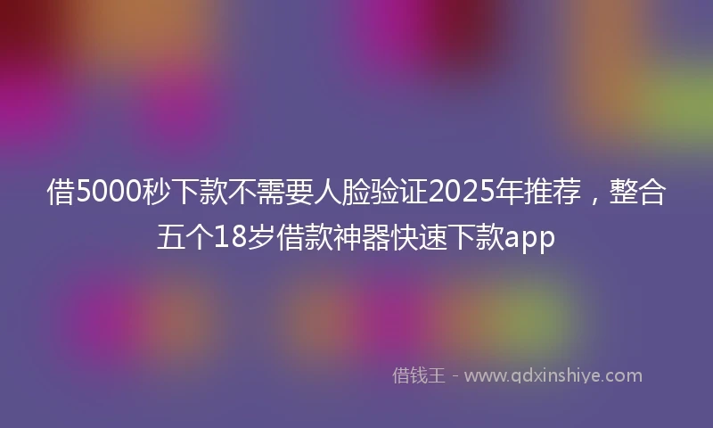 借5000秒下款不需要人脸验证2025年推荐，整合五个18岁借款神器快速下款app