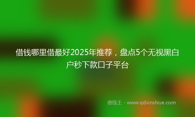 借钱哪里借最好2025年推荐，盘点5个无视黑白户秒下款口子平台