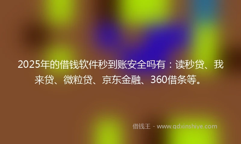 2025年的借钱软件秒到账安全吗有：读秒贷、我来贷、微粒贷、京东金融、360借条等。