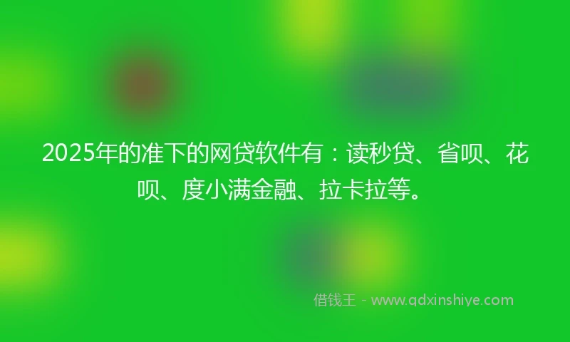 2025年的准下的网贷软件有：读秒贷、省呗、花呗、度小满金融、拉卡拉等。