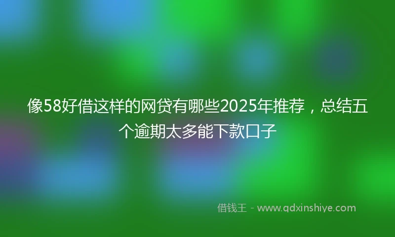 像58好借这样的网贷有哪些2025年推荐，总结五个逾期太多能下款口子