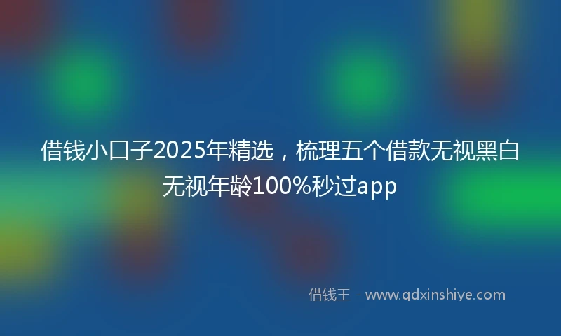 借钱小口子2025年精选，梳理五个借款无视黑白无视年龄100%秒过app