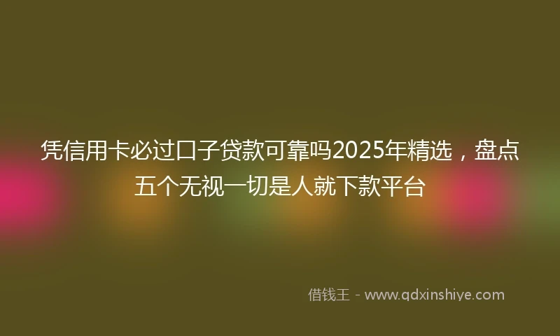 凭信用卡必过口子贷款可靠吗2025年精选，盘点五个无视一切是人就下款平台