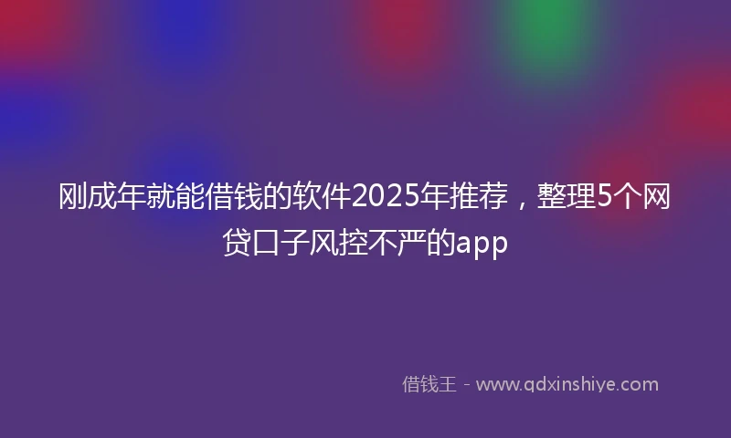 刚成年就能借钱的软件2025年推荐，整理5个网贷口子风控不严的app
