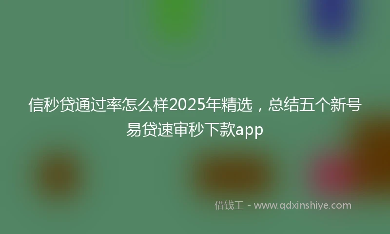 信秒贷通过率怎么样2025年精选，总结五个新号易贷速审秒下款app